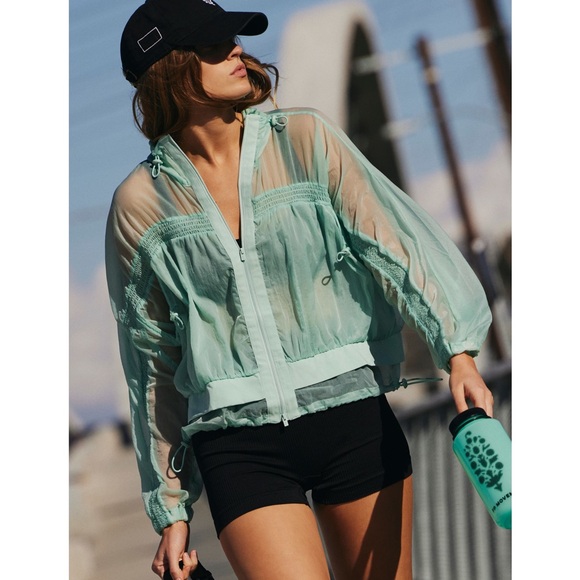 Free People Jackets & Blazers - NWT Free People Up to You zip up jacket in saltwater - S
